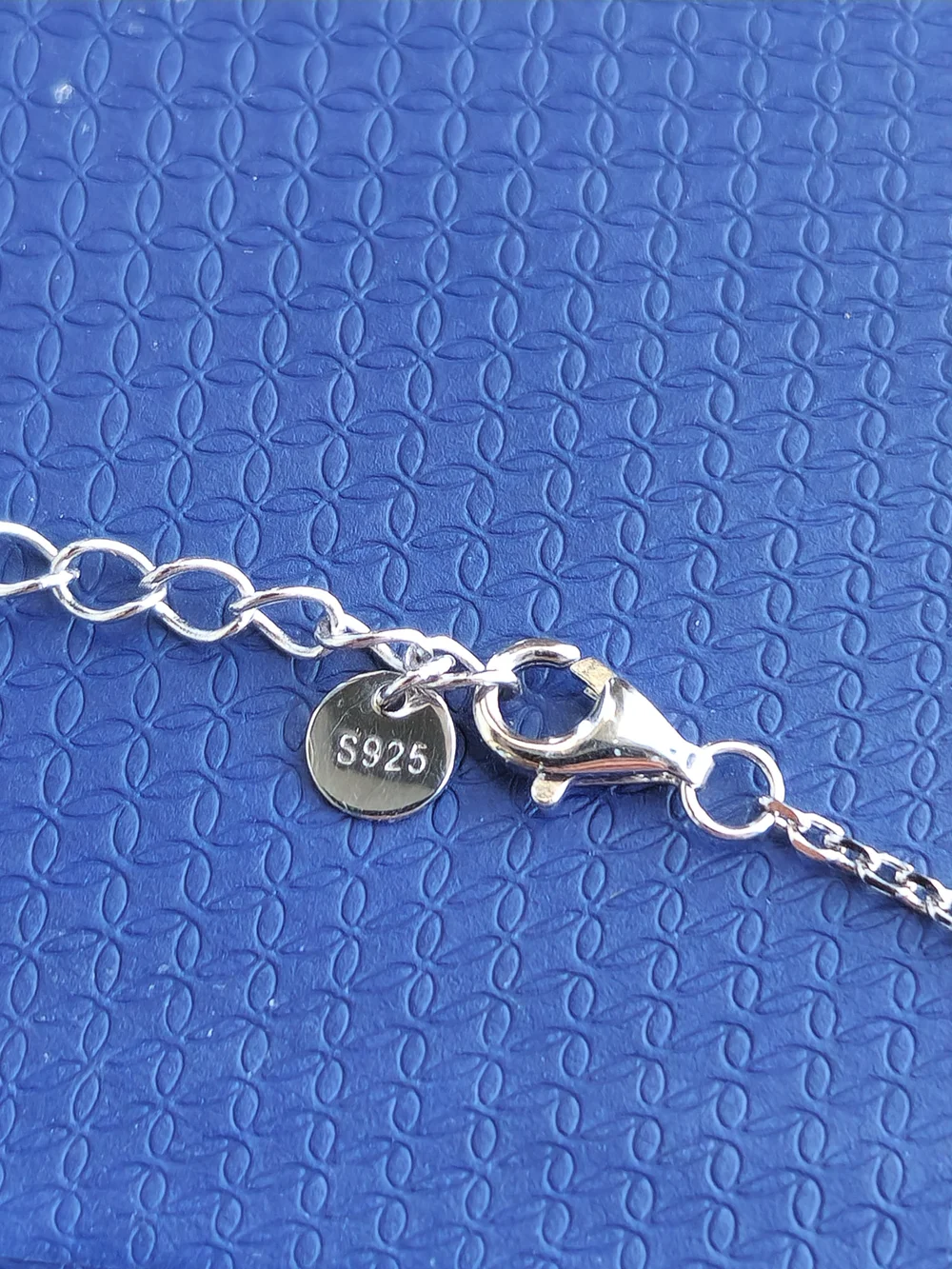 Sterling Silver Infinity Heart Pendant Necklace Blue CZ 19" Adjustable Chain - Picture 3 of 8